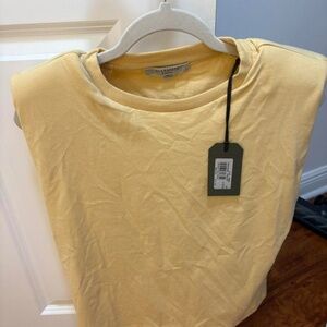 AllSaints Women's Yellow Crop-top XS